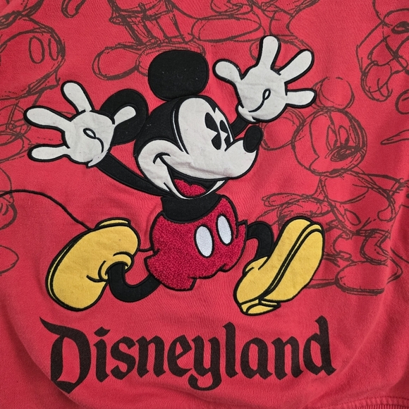 Mickey Mouse Disney World Red Full Zip Up Hoodie Sweatshirt - Picture 6 of 7